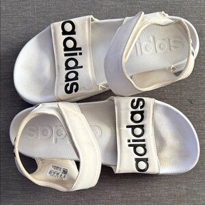 Adidas Kids White Slide Sandals